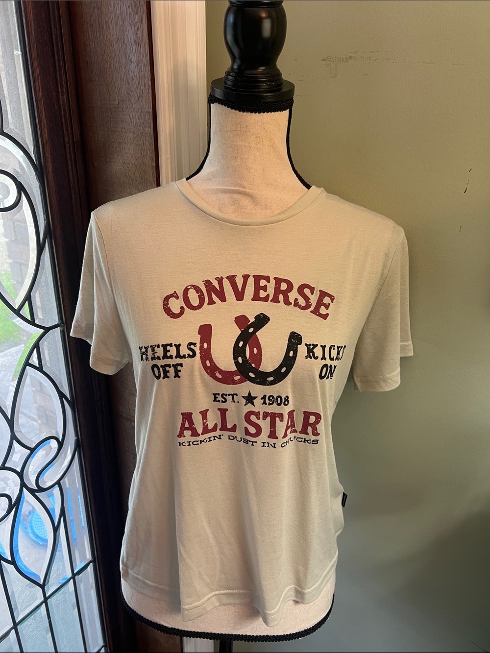 Converse Short Sleeve All Star Graphic Tee with Red & Black Print